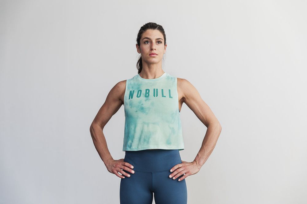 NOBULL Muscle Tank Üstleri Bayan - Turkuaz Tie-Dye - Turkiye (GON-715963)